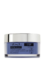 ibd Dip & Sculpt Powder in Raindrops, a cool periwinkle blue acrylic powder with a soft, rainy-day inspired hue.