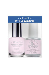 IBD It's A Match French Pink Duo with matching Pro Lacquer and Gel Polish in a soft pink shade for classic French nails.
