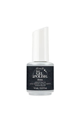 IBD Just Gel Polish Slate bottle in a deep black base with shimmering glitter, offering a dramatic effect.