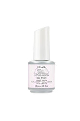 IBD Just Gel Polish in Sea Pearl – an iridescent pearl white gel polish that reflects a soft rainbow sheen.