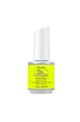 IBD Just Gel Polish in Solar Rays, a bright neon yellow gel polish perfect for bold, high-impact summer manicures and pedicures.