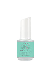 0.5-ounce bottle with white brush cap containing ibd Just Gel Polish Diner Darling
