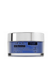 Front view of ibd Dip & Sculpt Blue Haven 2 ounce glass jar featuring a metallic silver cap & printed product label