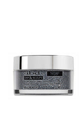 Front view of 2 ounce transparent glass container of ibd Dip & Sculpt Polor Sky