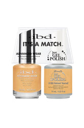IBD It's A Match set in Retreat Yourself, a golden yellow, includes Advanced Wear lacquer and matching Just Gel Polish duo.