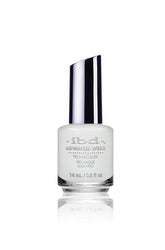 IBD Advanced Wear polish in Carte Blanche, a soft opaque white with a smooth cream finish for a classic manicure.