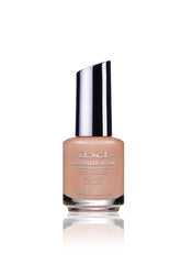 IBD Advanced Wear polish in Indie Oasis, a warm pinky nude with creamy full coverage and a glossy finish.