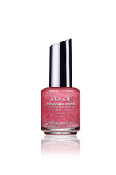 IBD Advanced Wear polish in Debutante Ball, a sparkling ruby pink infused with holographic glitter for high-shine, party-ready nails.