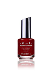IBD Advanced Wear polish in Cosmic Red, a festive red glitter that dazzles with every sparkling, spicy swipe.