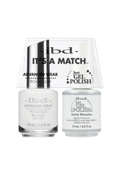 ibd Advanced Wear Carte Blanche nail polish duo featuring a soft white gel and lacquer, ideal for elegant everyday nails.