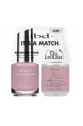 ibd It's a Match Ooh La Lace nail polish and gel polish duo in a soft dusty rose pink shade, 14mL each.