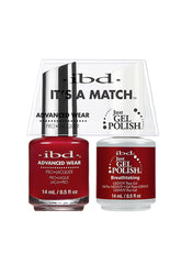 IBD It's A Match gel and lacquer duo in Breathtaking, a sultry deep maroon for a bold, elegant manicure.