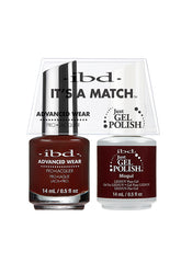 IBD It's A Match gel and lacquer duo in Mogul, a rich espresso-burgundy with a subtle shimmer finish.