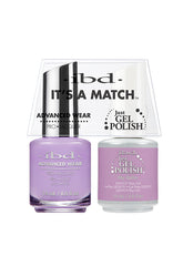IBD It's A Match gel and lacquer duo in My Babe, a soft lilac crème with a playful, pastel finish.
