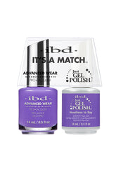 IBD It's A Match gel and lacquer duo in Heedless to Say, a bold violet crème with fun, electric flair.