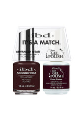 IBD It's A Match gel and lacquer duo in Plum Raven, a near-black plum with a dramatic, vampy vibe.