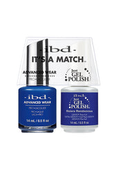 IBD It's A Match gel and lacquer duo in Riviera Rendezvous, a classic cobalt blue that brings to mind sparkling Mediterranean waters.