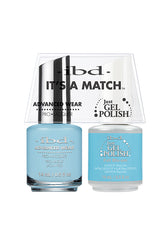 IBD It's A Match gel and lacquer duo in Full Blu-um, a playful pastel blue as sweet and dreamy as whipped cotton candy.