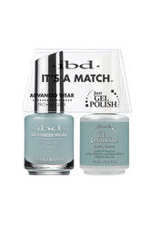 IBD It's A Match gel and lacquer duo in Calm Oasis, a tranquil muted seafoam green inspired by soft coastal breezes.