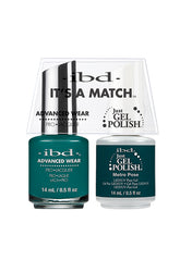 IBD It's A Match gel and lacquer duo in Metro Pose, a deep jade green with urban edge.