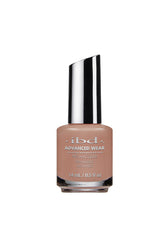 A transparent 0.5 ounce bottle of ibd Advanced Wear Skin Deep nail polish with its contents showing through