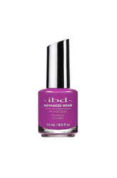 IBD Advanced Wear Lacquer in "Magic Genie," a bold purple nail polish with a creamy, high-gloss finish.