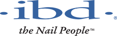 IBD brand logo in sleek blue font with “The Nail People” tagline, representing professional nail care and innovation.