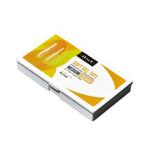 ibd Soft Gel Tips Medium Square in compact white case, pre-etched soft gel tips for a modern square nail look.