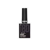 ibd Flash Gel Odyssey in 15mL bottle, LED/UV flash gel polish in a dark charcoal glitter shade for dramatic nails.