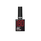 ibd Flash Gel Sunfire in 15mL bottle, LED/UV flash gel polish in a bright red glitter shade for statement nails.