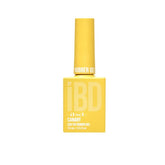 IBD Canary Rubber Gel in a sunny yellow bottle, great for cheerful, eye-catching manicures.