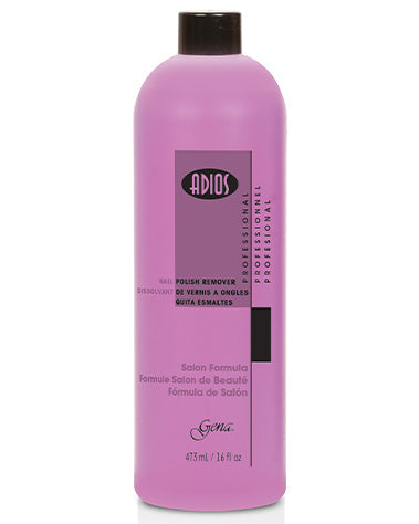 Gena Adios Nail Polish Remover 16 fl oz professional-grade formula for efficient polish removal.