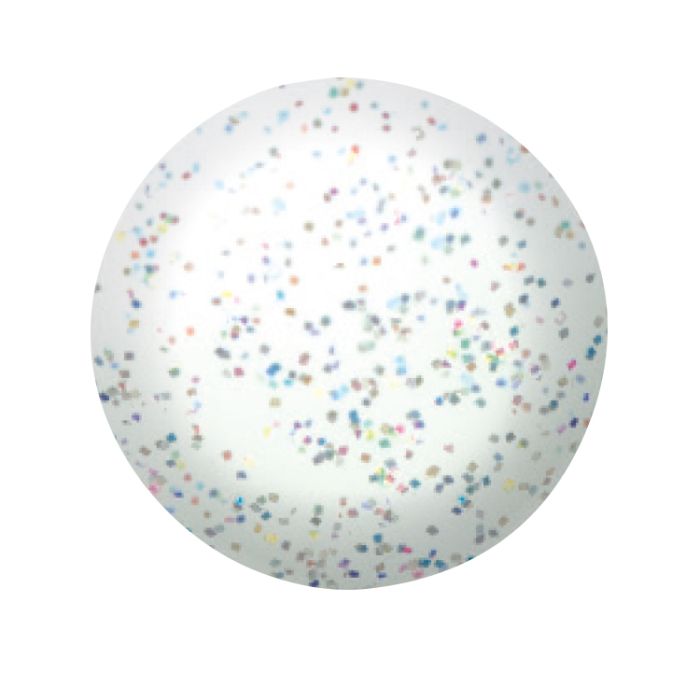 ibd Dip & Sculpt Powder in Fireworks swatch, a white base swatch with rainbow glitter for a fun, celebratory nail effect.
