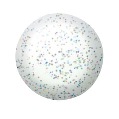 ibd Dip & Sculpt Powder in Fireworks swatch, a white base swatch with rainbow glitter for a fun, celebratory nail effect.