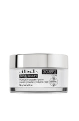 Frontage of 2-ounce ibd Dip and Sculpt Powder clear for nails container with silver-gray lid