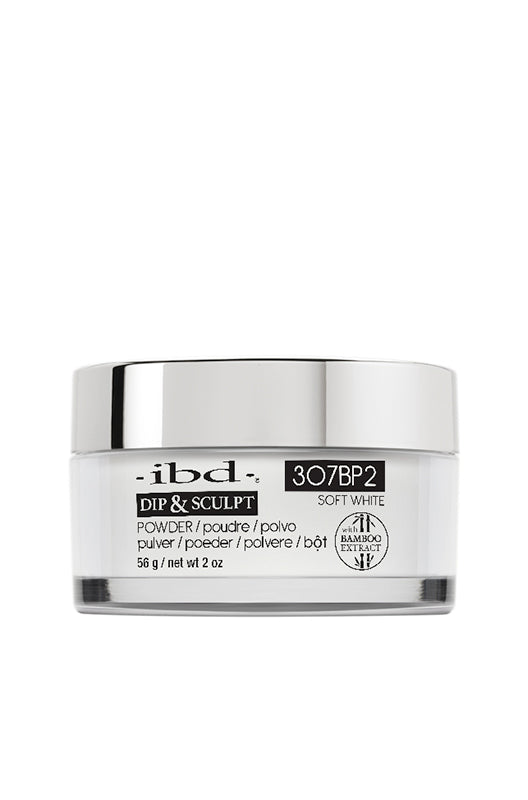 ibd Dip & Sculpt Powder Soft White 2oz with bamboo extract for strong, durable, and natural-looking nails.