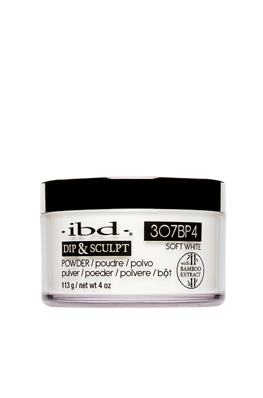 ibd Dip & Sculpt Powder Soft White 4oz - professional-quality and enriched with bamboo extract.