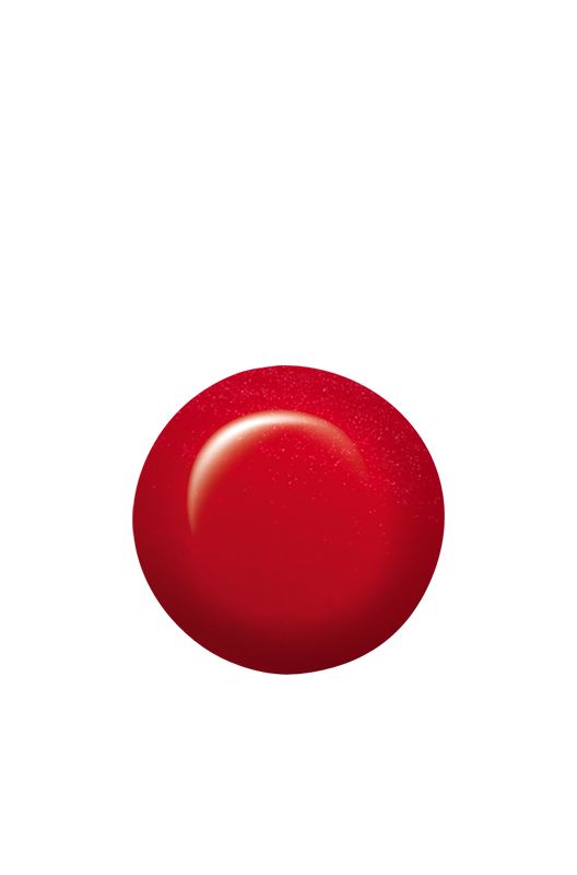 IBD Just Gel Polish Mango Mischief swatch shows off a radiant coral-red hue with subtle sparkle, ideal for fun and flirty vibes.