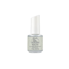 IBD Just Gel Polish Silver Lites in a radiant silver glitter gel, perfect for bright, festive nail looks.