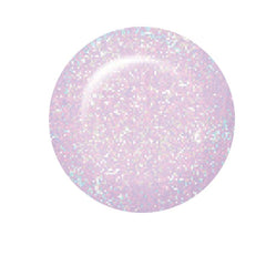 Swatch of IBD Just Gel Polish North Wind, featuring iridescent pastel glitters in a sheer lilac base.