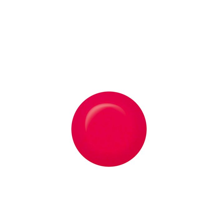 IBD Rose Lite District swatch, an electric pink-red cream with an energetic, eye-catching glow.