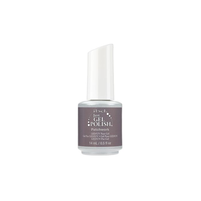 IBD Just Gel Polish Patchwork – smoky mauve-grey gel polish with a muted cream finish for a modern neutral look.