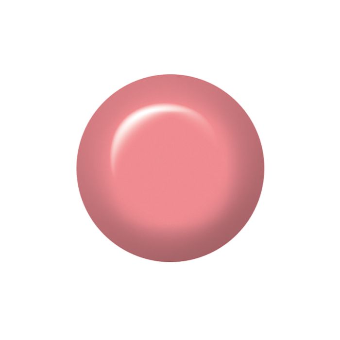 Swatch of IBD Flowerful – warm coral-pink gel polish with a creamy, high-shine finish for spring-ready nails.
