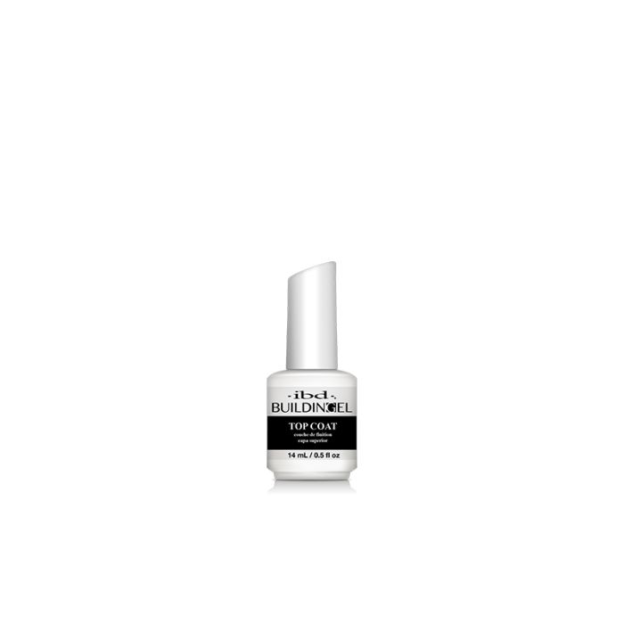 IBD Building Gel Top Coat, a finishing gel layer for locking in shine and protecting your gel enhancements.