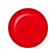 Glossy swatch in a circle shape withsultry muted red shade isolated in white background