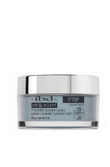 2-ounce clear glass jar of ibd Dip & Sculpt Calm Oasis powder with metallic silver twist cover