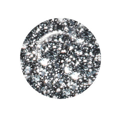 Patch of silver glitters previewing ibd Dip & Sculpt Polar Sky naild powder dip's final result