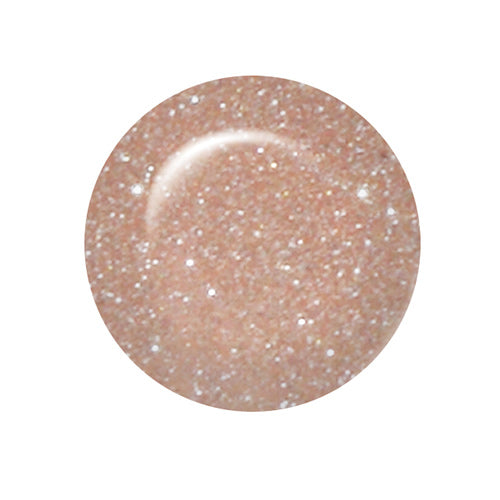 Circular preview swatch of ibd Dip & Sculpt Sparkling Embers showing its glossy glittering light beige appearance