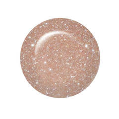 Circular preview swatch of ibd Dip & Sculpt Sparkling Embers showing its glossy glittering light beige appearance