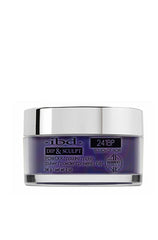Capped glass jar containing 2 ounces of ibd Dip & Sculpt Touch of Noir powder